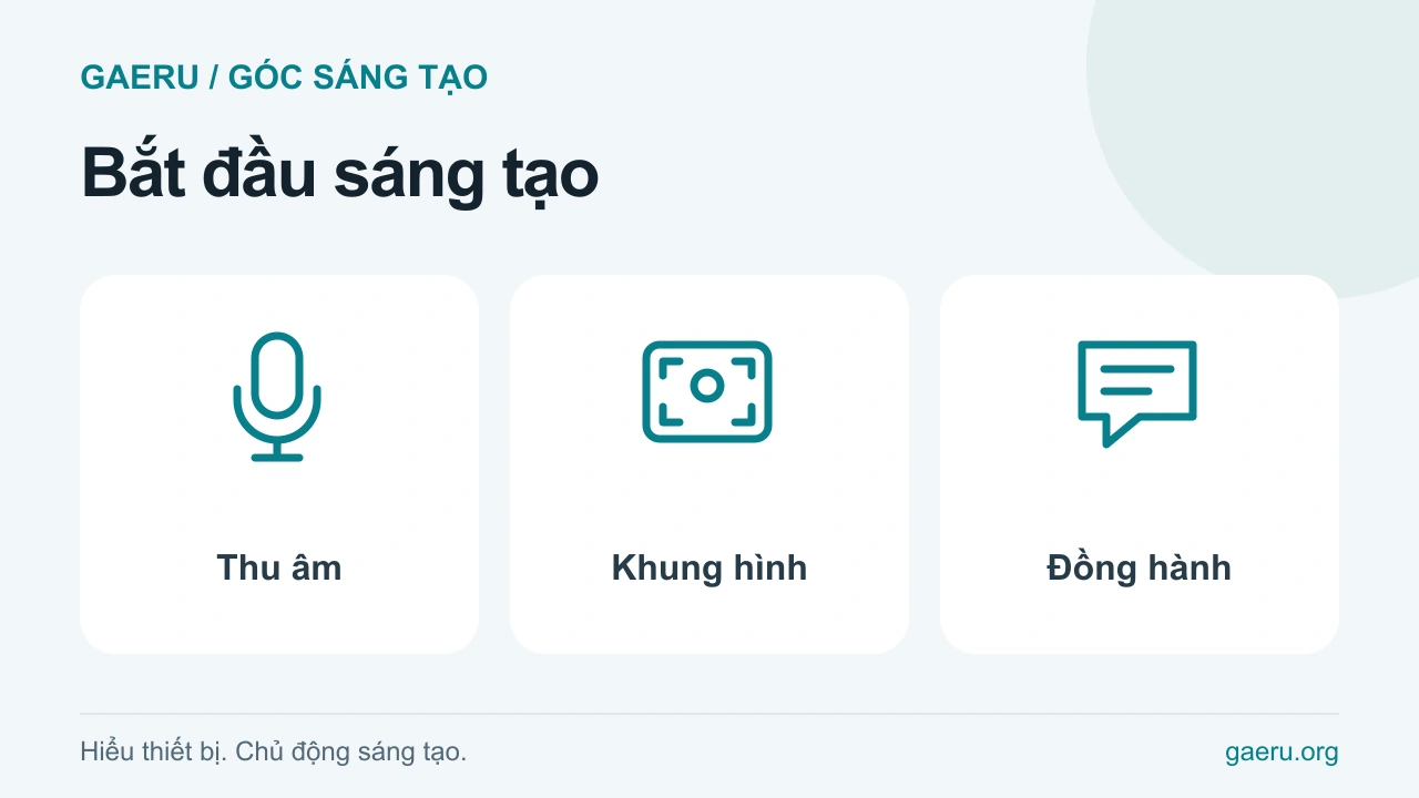 Minh họa Bắt đầu sáng tạo: Thu âm, Khung hình, Đồng hành