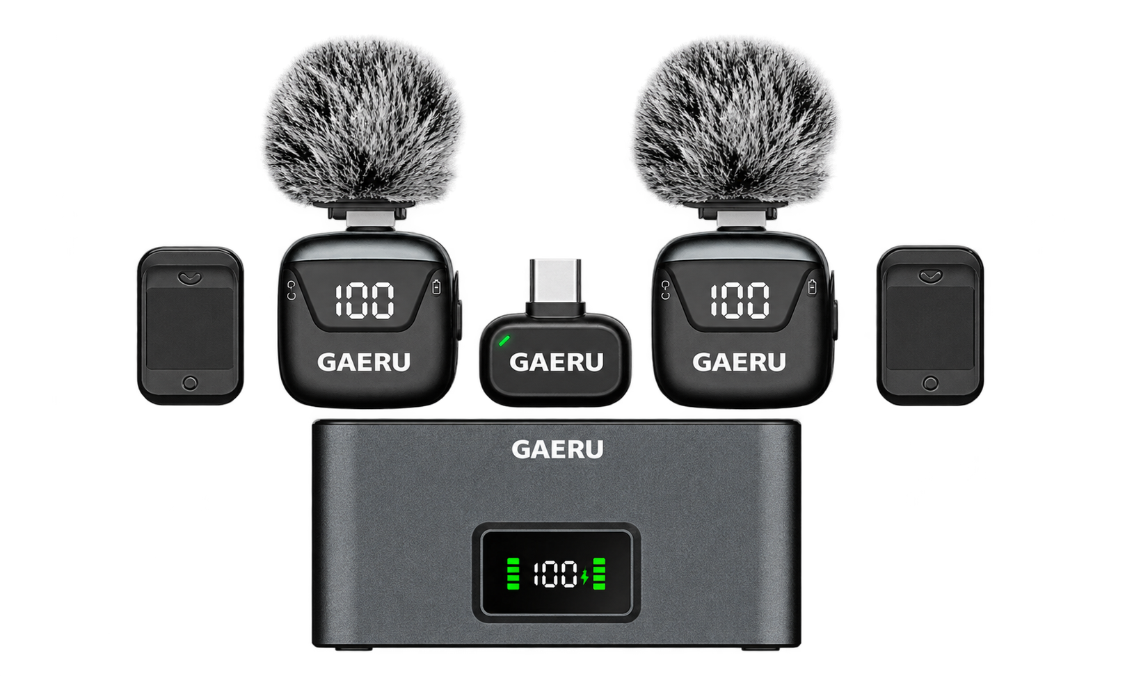 Bộ micro không dây GAERU M3 cùng hộp sạc