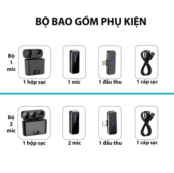 Mic Thu Âm Không Dây Cài Áo GAERU M3 Cao Cấp - Hộp Sạc, Kết Nối Tự Động, Giảm Tiếng Ồn Mạnh Mẽ - Hình ảnh 8